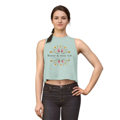 Root & Soil Co. Floral Crop Top — Women’s Botanical Logo Tank