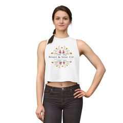 Root & Soil Co. Floral Crop Top — Women’s Botanical Logo Tank