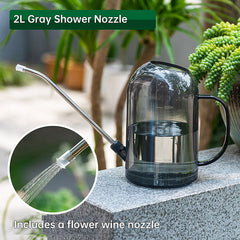 1.5L Garden Watering Can Stainless Steel Long Spout Detachable