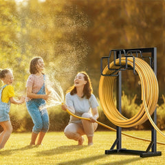 Freestanding Metal Garden Hose Holder Rack