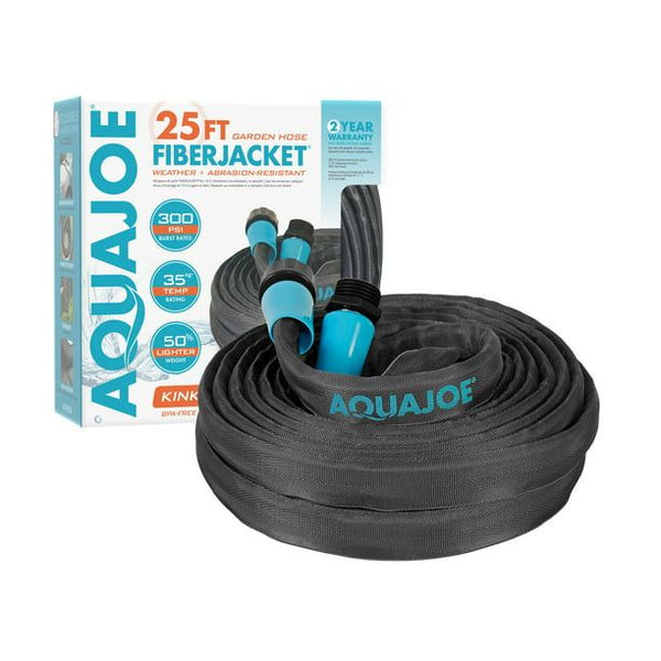 Ultra Flexible Kink Free Fiber Jacket Garden Hose 25FT 300 PSI
