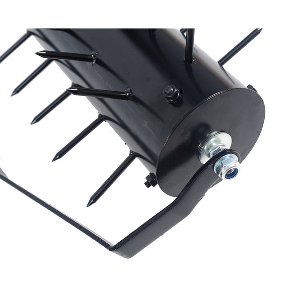 Manual Rolling Lawn Aerator Tool with 58 Inch Handle Pusher