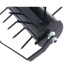 Manual Rolling Lawn Aerator Tool with 58 Inch Handle Pusher