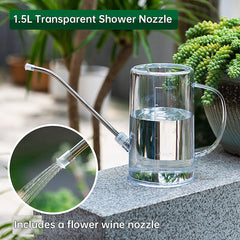 1.5L Garden Watering Can Stainless Steel Long Spout Detachable