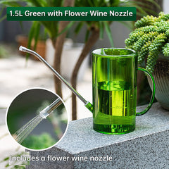 1.5L Garden Watering Can Stainless Steel Long Spout Detachable