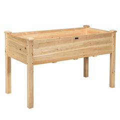 Wooden Raised Vegetable Garden Bed Elevated Grow Vegetable Planter-Gray-0
