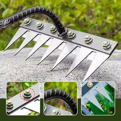 5/6/7/8-Tooth Iron Garden Rake Hoe Weeding & Soil Loosening Tool with Metal Handle
