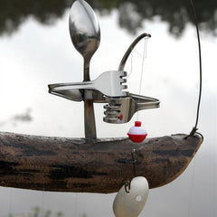 Creative Fishing Man Fish Wind Chime Hanging Garden Home Decor