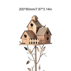DecorBites™ Metal Birdhouse Garden Stakes for Outdoor Decor