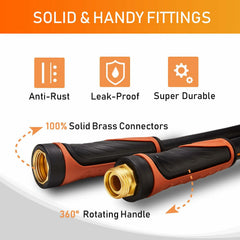 DayisTools Hybrid Garden Hose 50FT Flexible Water Hose Brass Fittings