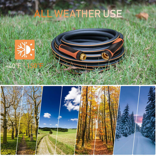 DayisTools Hybrid Garden Hose 50FT Flexible Water Hose Brass Fittings